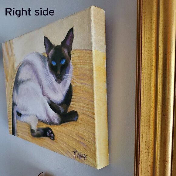 SIAMESE CAT PAINTING - Original Oil Painting by Robin White 12" x 16" on Canvas - Picture 5 of 8